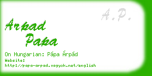 arpad papa business card
